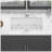 32" Undermount Single Bowl Ceramic Kitchen Sink - Dual Mount White Ceramic Rectangular Deep Single Bowl Sink Basin