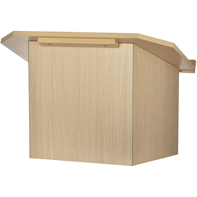 Medium Oak Foldable Tabletop Podium Lectern with Black Cover