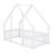 Whimsical Playhouse Floor Bed Solid Wood Frame With Enclosed Guardrails-1052505553