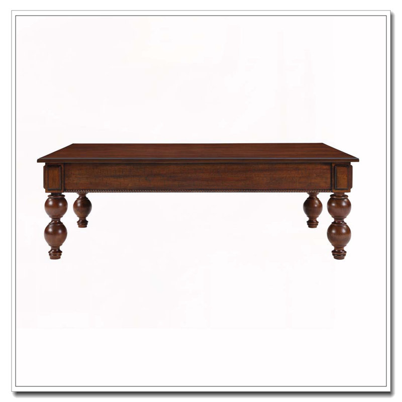 Table basse rectangulaire en bois avec tiroir de rangement, Noyer