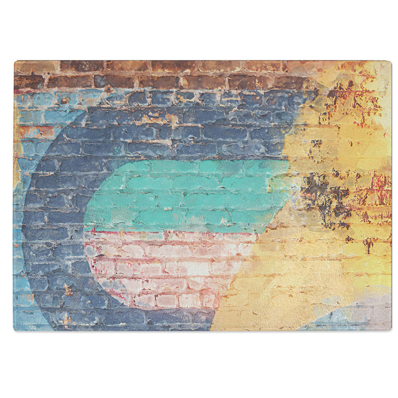 Tempered Glass Wall Moves in Abstract Chopping Board, 28.5 cm W x 20 cm L