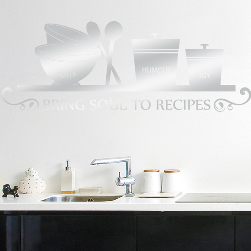Food & Beverage Wall Decal, Medium, Shiny Silver