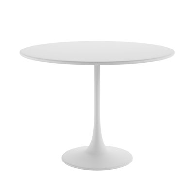 Liev Bistro 39" Round Dining Table for Indoors or Outdoors with Steel Top and Pedestal Base
