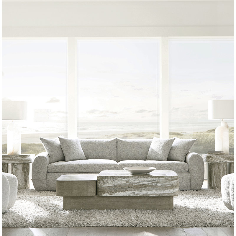Teddy Upholstered 104.25'' Sofa, Textured Cream Chenille 1372-000