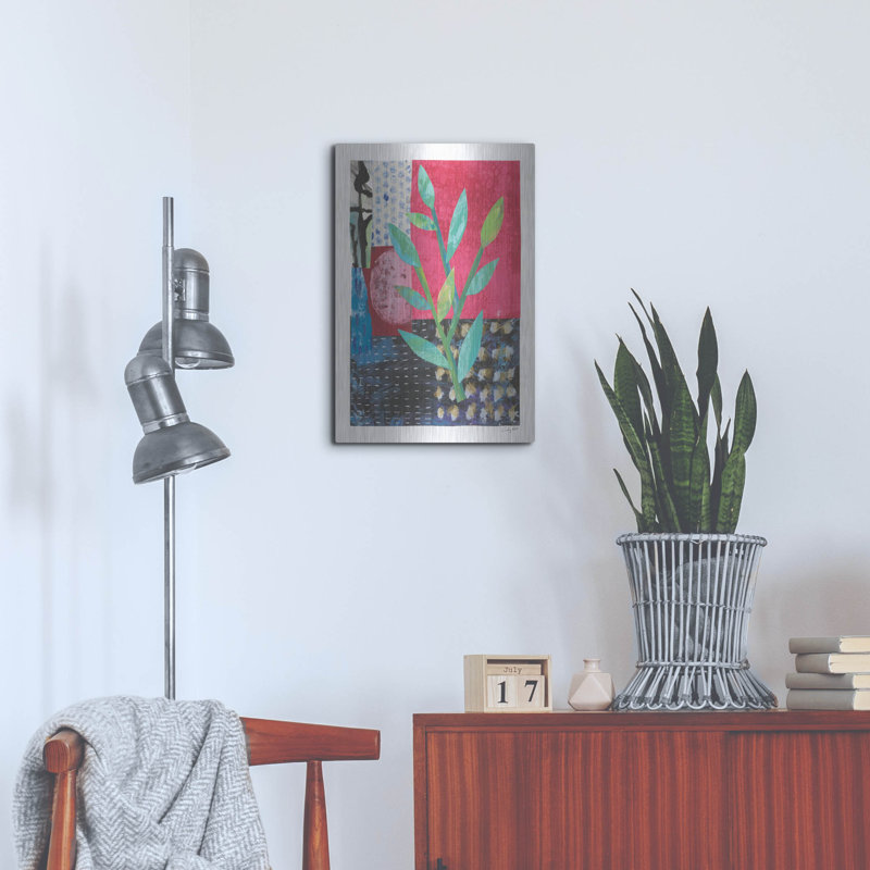 Luxe Metal Art 'Patchwork Plants 1'  by Courtney Prahl Metal Wall Art, 16" x 24"