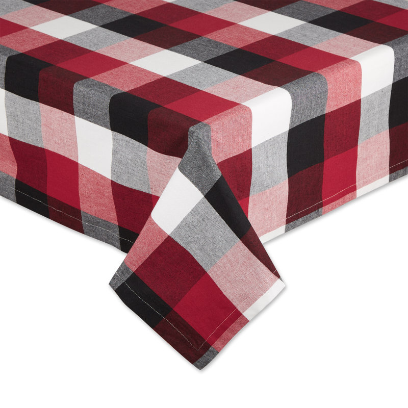 Betzabeth Checkered 100% Cotton Tablecloth, 60" L x 84" W, Cardinal Red