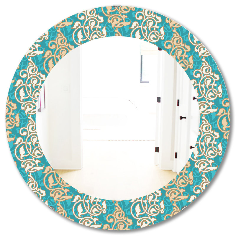 Motif arabesque - miroir bohémien et éclectique, H 31,5 po x l po