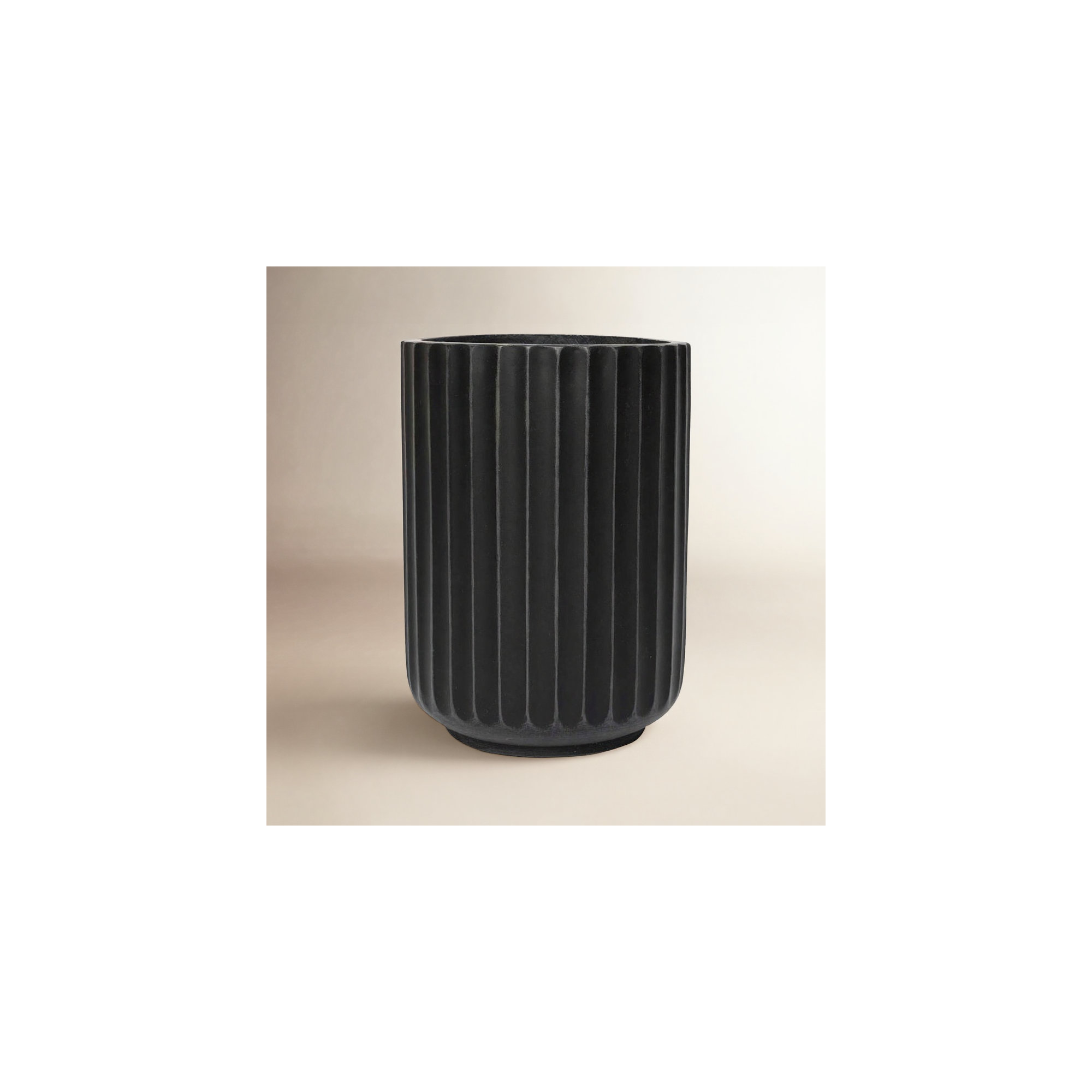 Allenville Fiberstone Planter, 19" H x 14" W x 14" D, Black