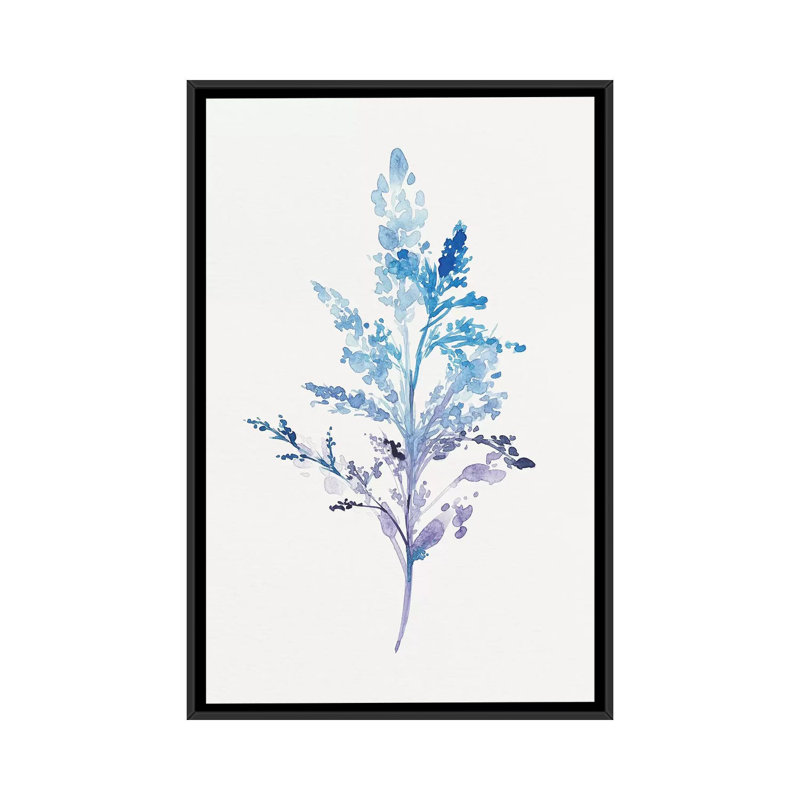 « fantaisiste botanique ii », impression sur toile, H 26 po x l 18 po x P 1,5 po, Toile encadrée noire, Pas de tapis
