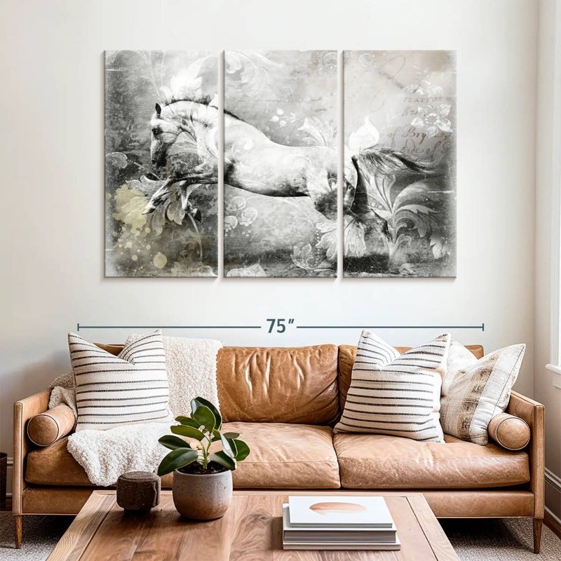 Brampt White Horse, 42" H x 65" W