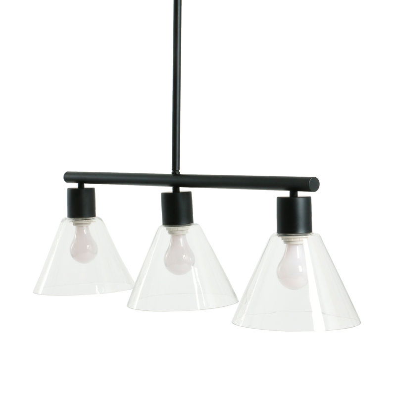 Lustre moderne en métal et verre, Noir, noir, noir, noir