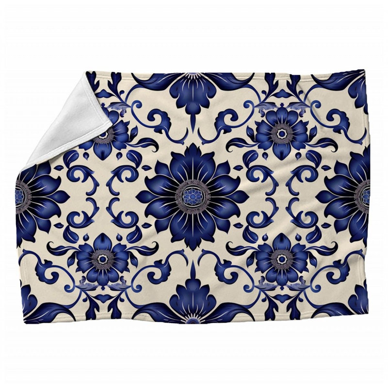 Jeté en peluche floral tendance, 50 po x 60 po