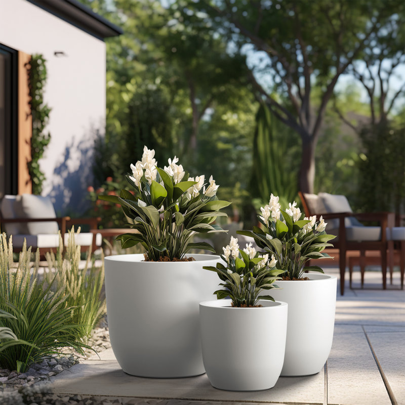 Keyondria Handmade Pot Planter, Crisp White