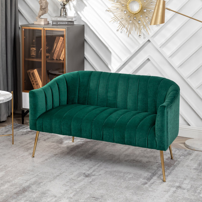 Mossley 51 " Velvet Loveseat, Green