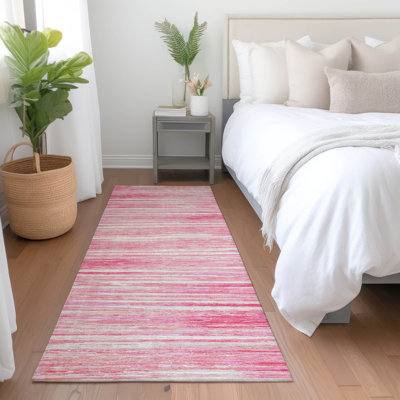 Premium Machine Washable Prisco Pink Rug