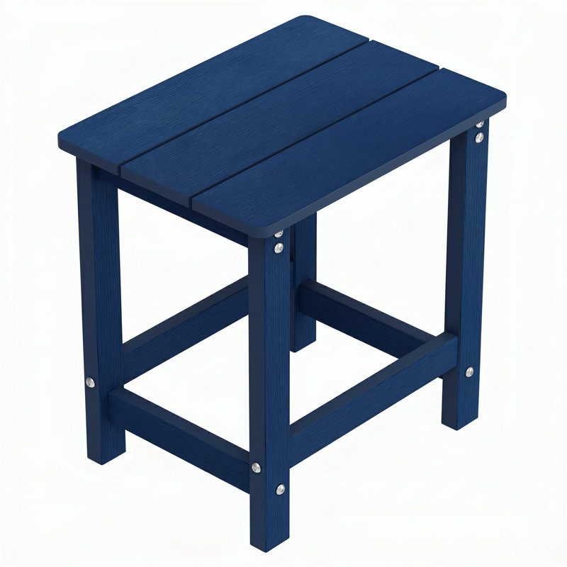 16.1" W x 12.2" D x 16.7" H HIPS Outdoor Side Table , Durable Weather Resistant Patio Side Table for Adirondack Chairs, 200Lbs Load Bearing Square Small Outdoor Table for Backyard, Pool, Patio, Porch, Garden, Lawn, Relaxing Companion, Blue