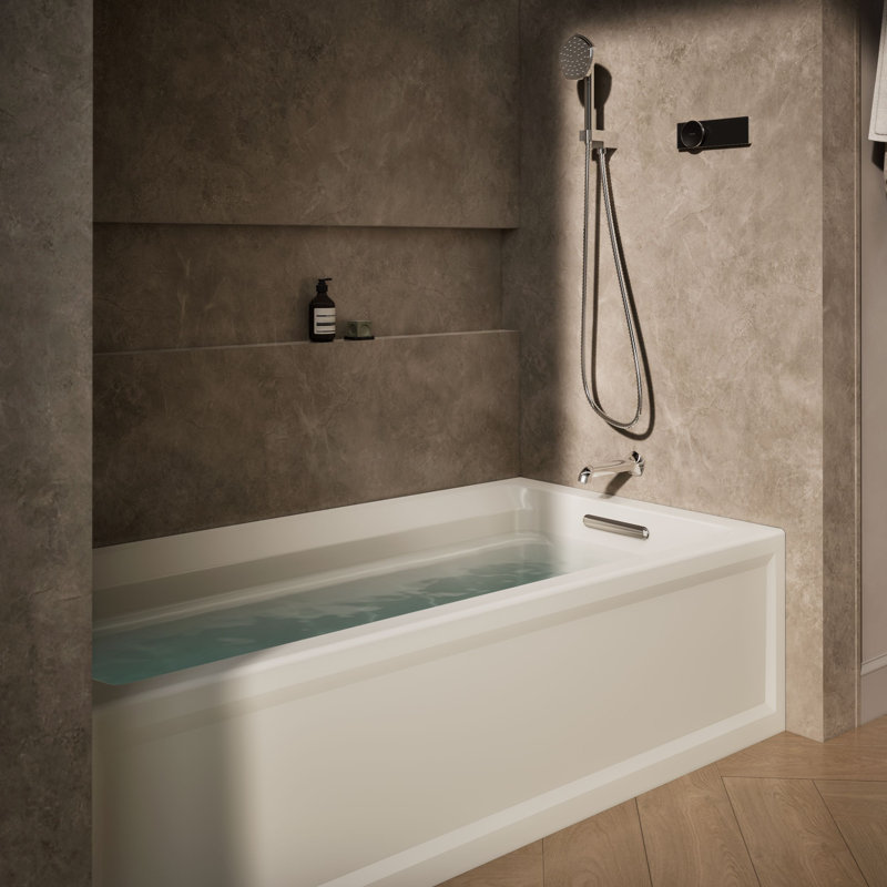 Archer® 72" x 36" Alcove/Tile in Soaking Bathtub, Right, Biscuit