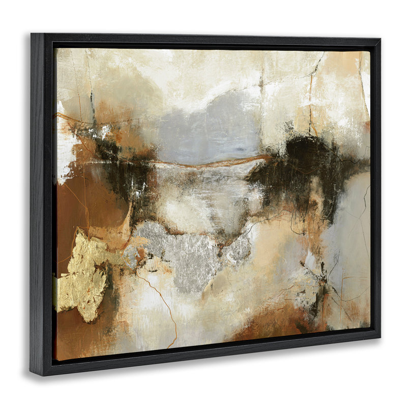Cadre flottant unique à motif d'abstraction, conçu par Design Fabrikken, Cadre flottant noir de jais, H 17 po x l 21 po