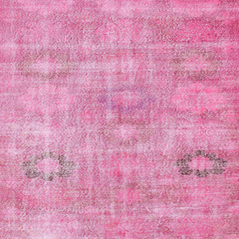 Tapis rose/vert contemporain, Carré 4 pi