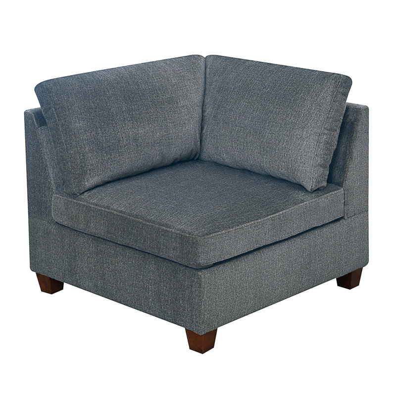 Canapé modulaire 5 pièces avec repose-pieds Cruz, Chenille grise