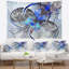 Tapisserie abstraite symétrique bleu fleur de fractale-28483397