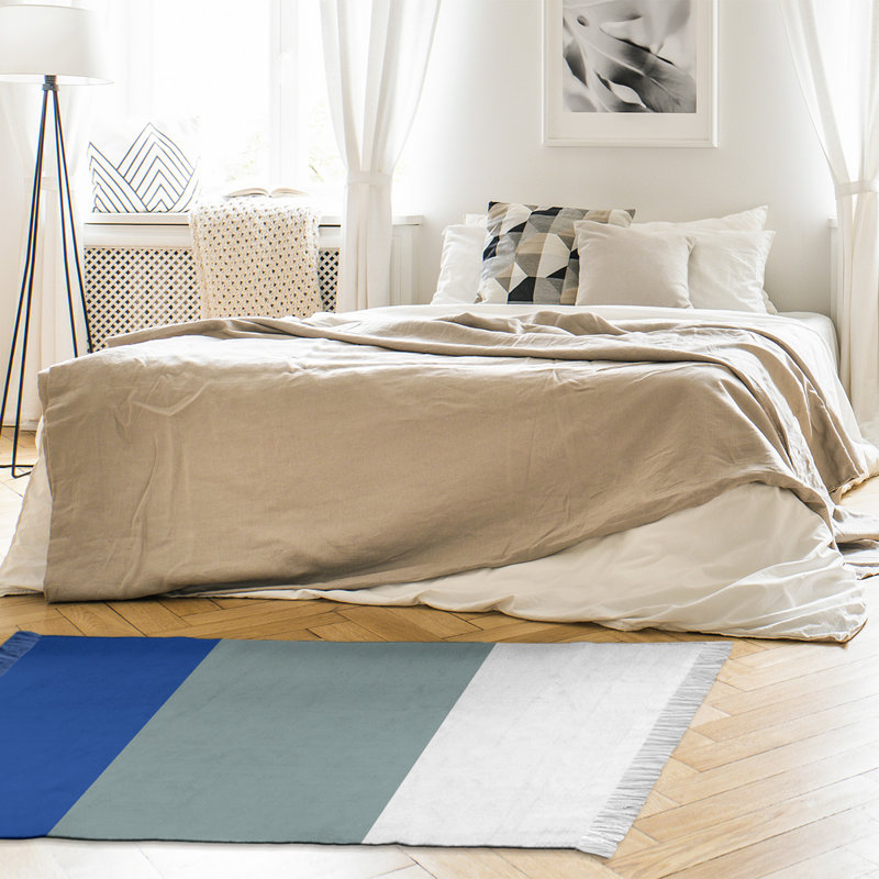 Tapis bleu/gris dallas, Non