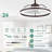 24 Inch Smart Ceiling Fans With Lights And APP Control, Modern 6 Speeds LED Dimmable Fandelier Ceiling Fan For Bedroom-1149606194