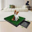 Toilette pour animaux de compagnie, portable à l'intérieur et à l'extérieur avec plateau, convient aux patios, balcons et porches
