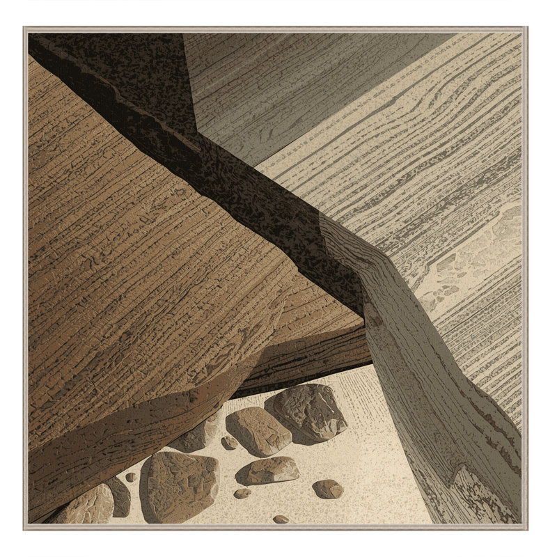 Tapis brun moelleux moelleux en pierre rustique Narberth, Carré 3 pi