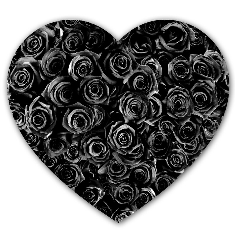 Valentines day wall art: Heart Of Roses On Plastic / Acrylic Print