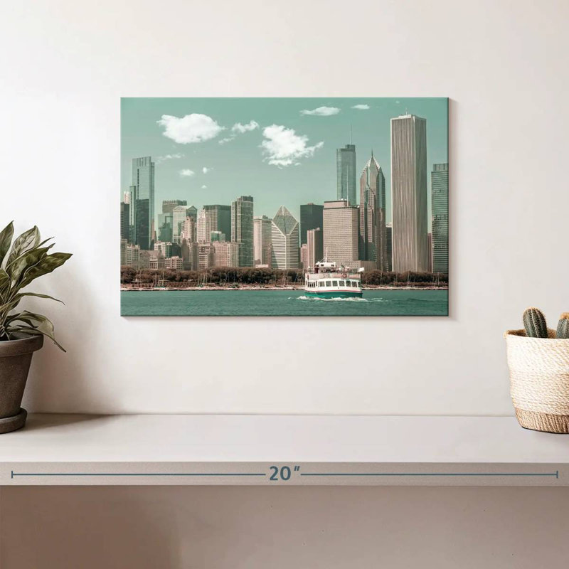 Style rétro Sirci Chicago Skyline, H 8 po x l 12 po