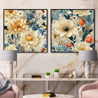 Craver - Ensemble de 2 collages floraux carrés