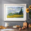 Champ de blé avec cyprès - reproduction encadrée rustique avec tableau mat-158686873-158686853