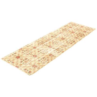 One-of-a-Kind 3'0" X 9'9" 1980s Runner Wool Area Rug in Ivory