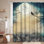 Halloween Spooky Sky Moon Trees Autumn Black Blue Shower Curtain with 12 Hooks