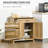 Farmhouse Sideboard Buffet Cabinet, Barn Door Coffee Bar Cabinet with Adjustable Shelf-833699417