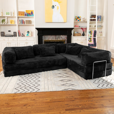 Canapé modulaire convertible en forme de L avec canapé-lit dépliable en mousse à mémoire de forme unsafe