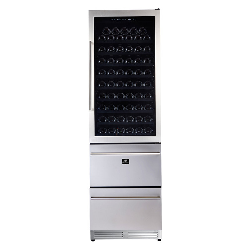 Forno 24" Stainless Steel Dual Zone Wine Cooler with Interior Lighting