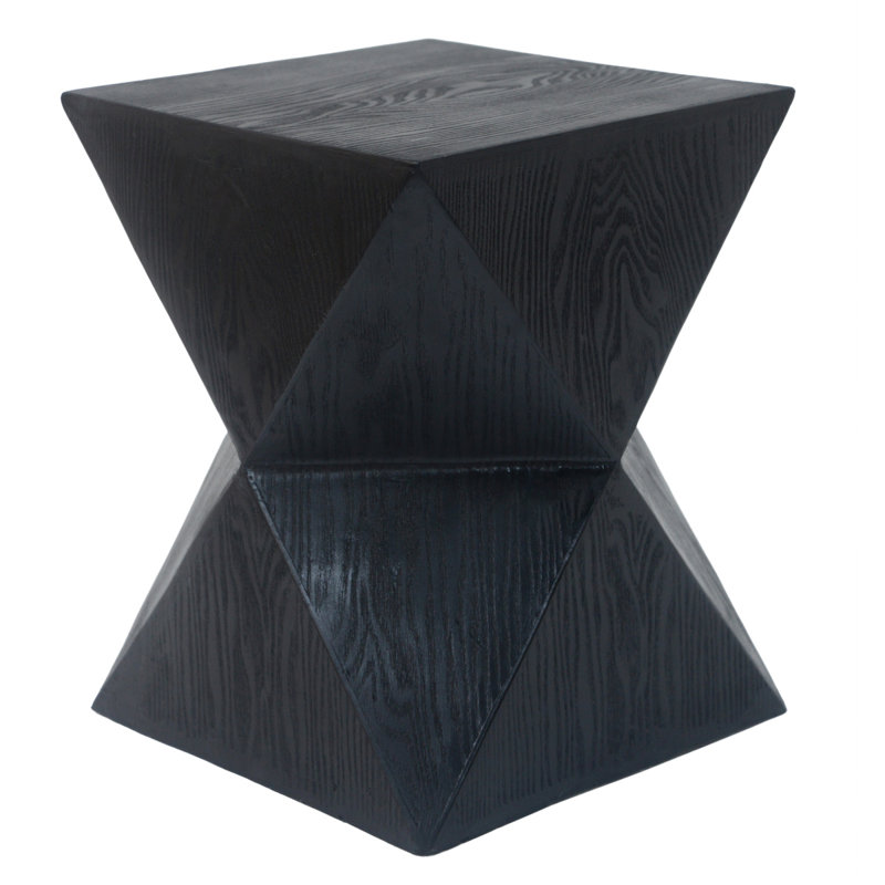 Patio Table Outdoor Concrete Side Table, Natural Wood Grain, Natural