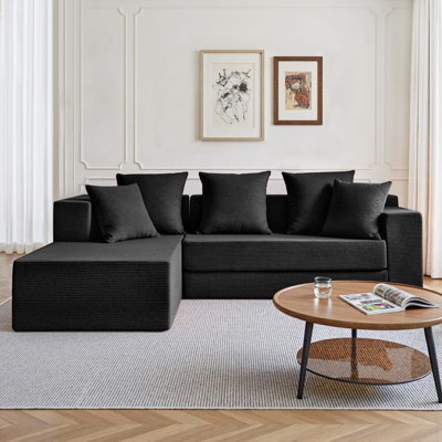 Multi-Functional Convertible Sectional Sofa with High-Resilience Foam
