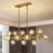 Faustena 16-Light Dimmable Bubble Glass Golden Sputnik Modern Linear Chandelier-254914455