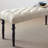 Dining Room Bench - Fabric Upholstered Tufted Seat, Turned Wood Legs-2017832783
