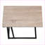Table basse en forme de C peu encombrante, aspect bois brun & amp; Métal noir avec base coulissante pour le salon / la chambre à coucher
