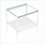 Verre trempé Ensemble de 2 tables basses en panneau de fibres à densité moyenne pour salon, facile à nettoyer et amp; Peu encombrant