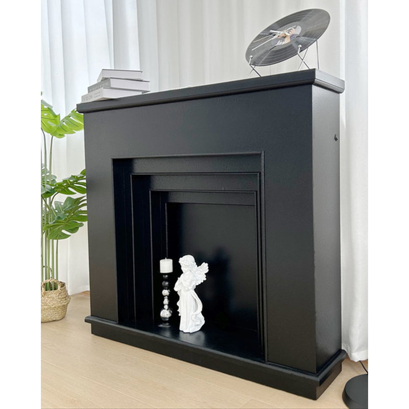 Simple armoire murale décorative de style français, Noir, H 35,43 po x l 39,37 po x P 9,45 po