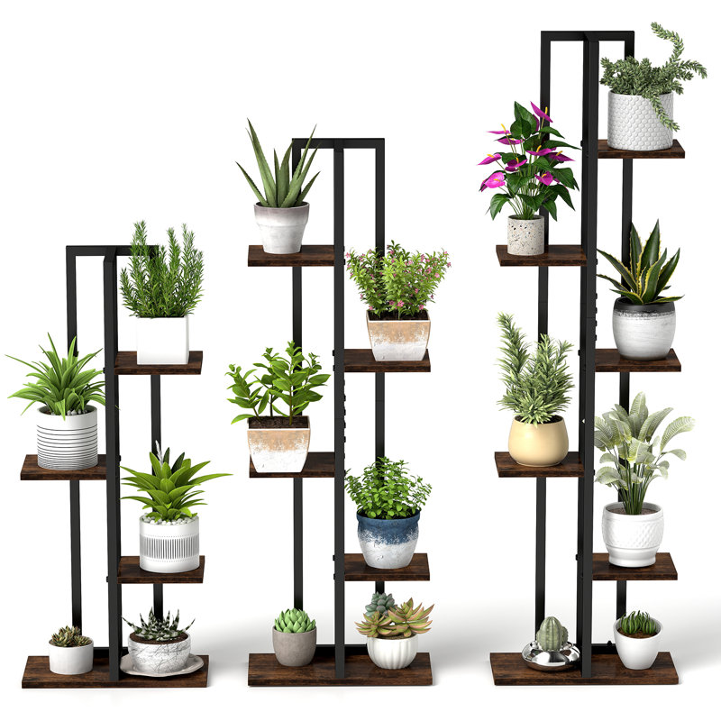 Ensemble de 3 supports à plantes 4 + 5 + 6 niveaux