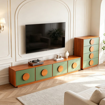 Meuble télé multifonctionnel en bois pour salon