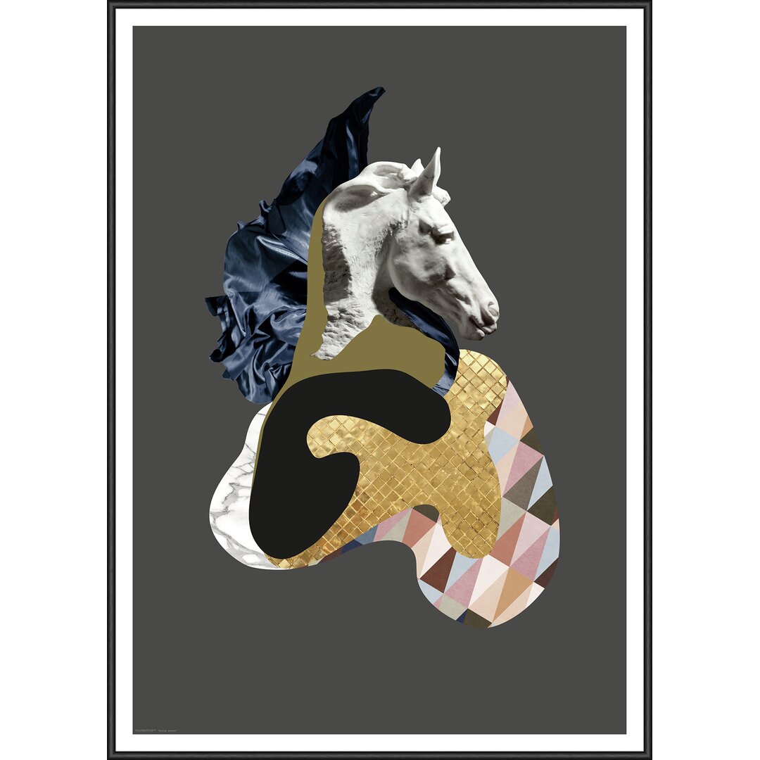 Gerahmtes Poster „Horse Power“ von Polynation, Grafikdruck