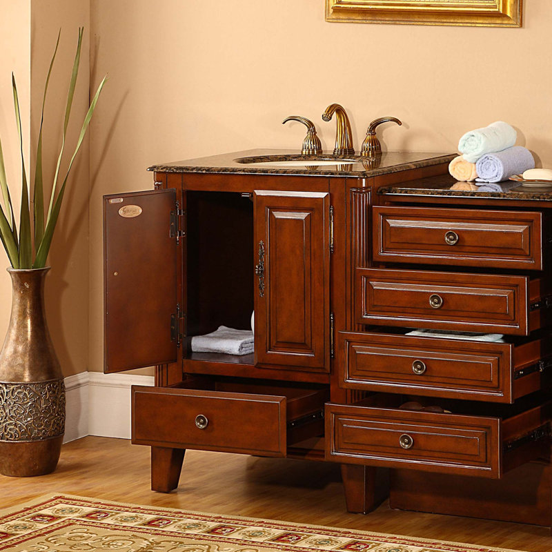Tehama 48.5'' Single Bathroom Vanity with Granite Top