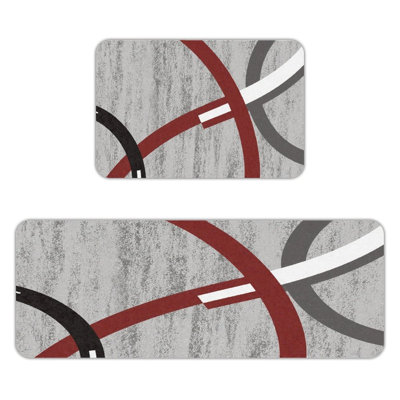 Minimalist Geometric Lines, Kitchen Mats Set of 2